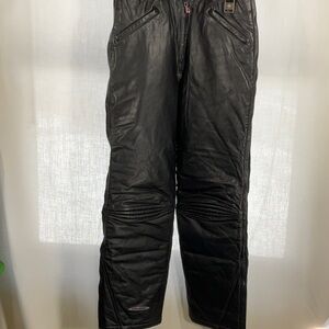 Vintage Polaris Hein Gericke Leather Motorcycle Pants Zipper Integrated Size LW
